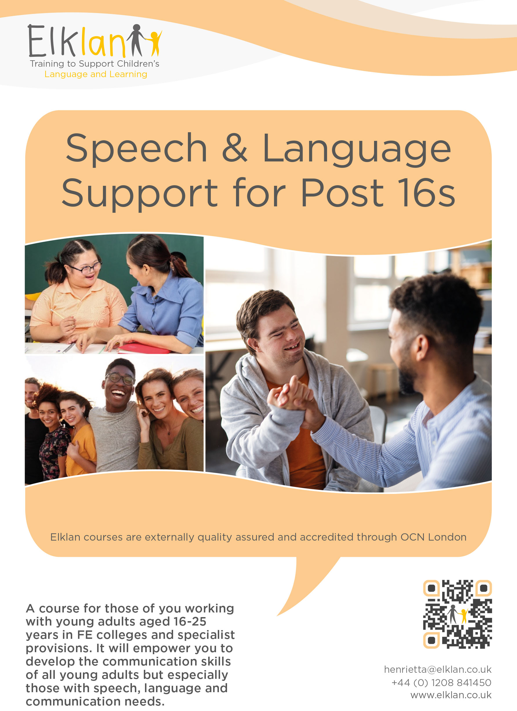 Speech and Language Support for Post 16s flyer - 100 copies