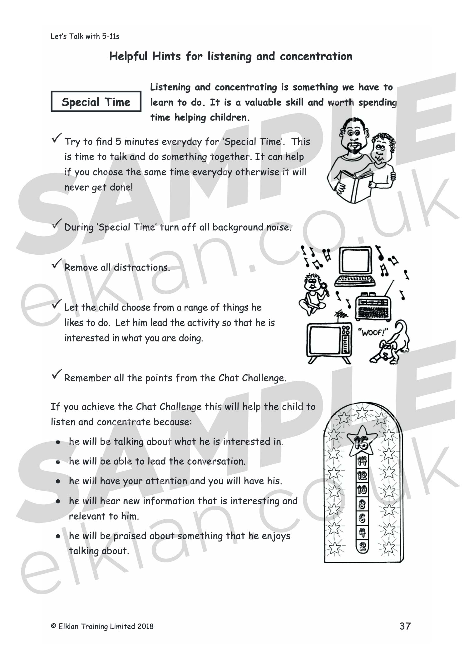 Let's Talk with 5-11s workbook sample image